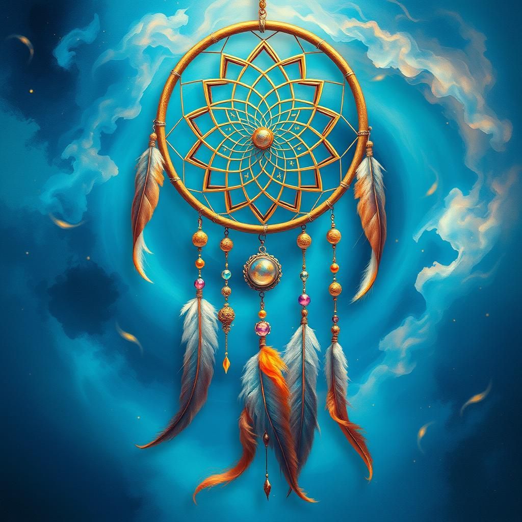 Iridescent Dreamcatcher in Watercolour Style