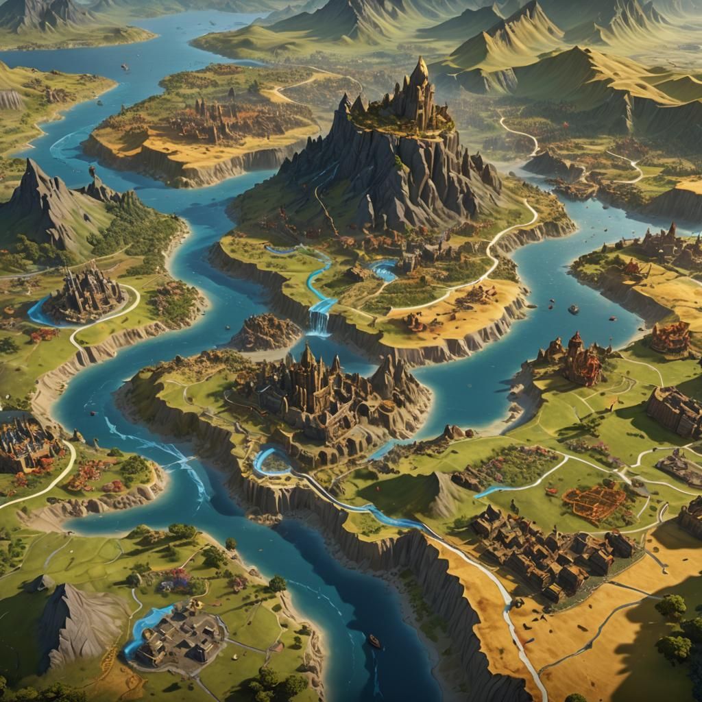 Civilization 6 Inspired Fantasy Landscape in Matte Painting ...