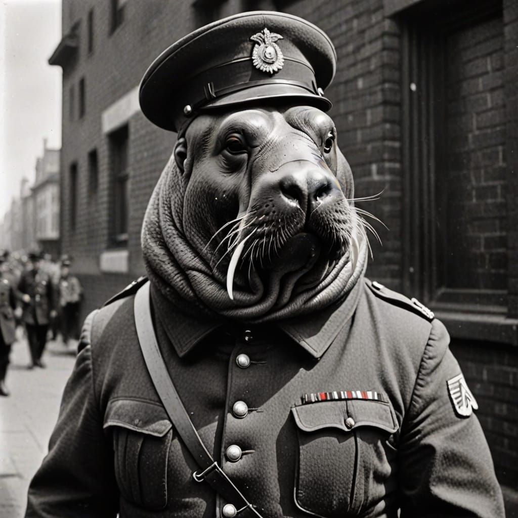 Walrus in World War I Uniform