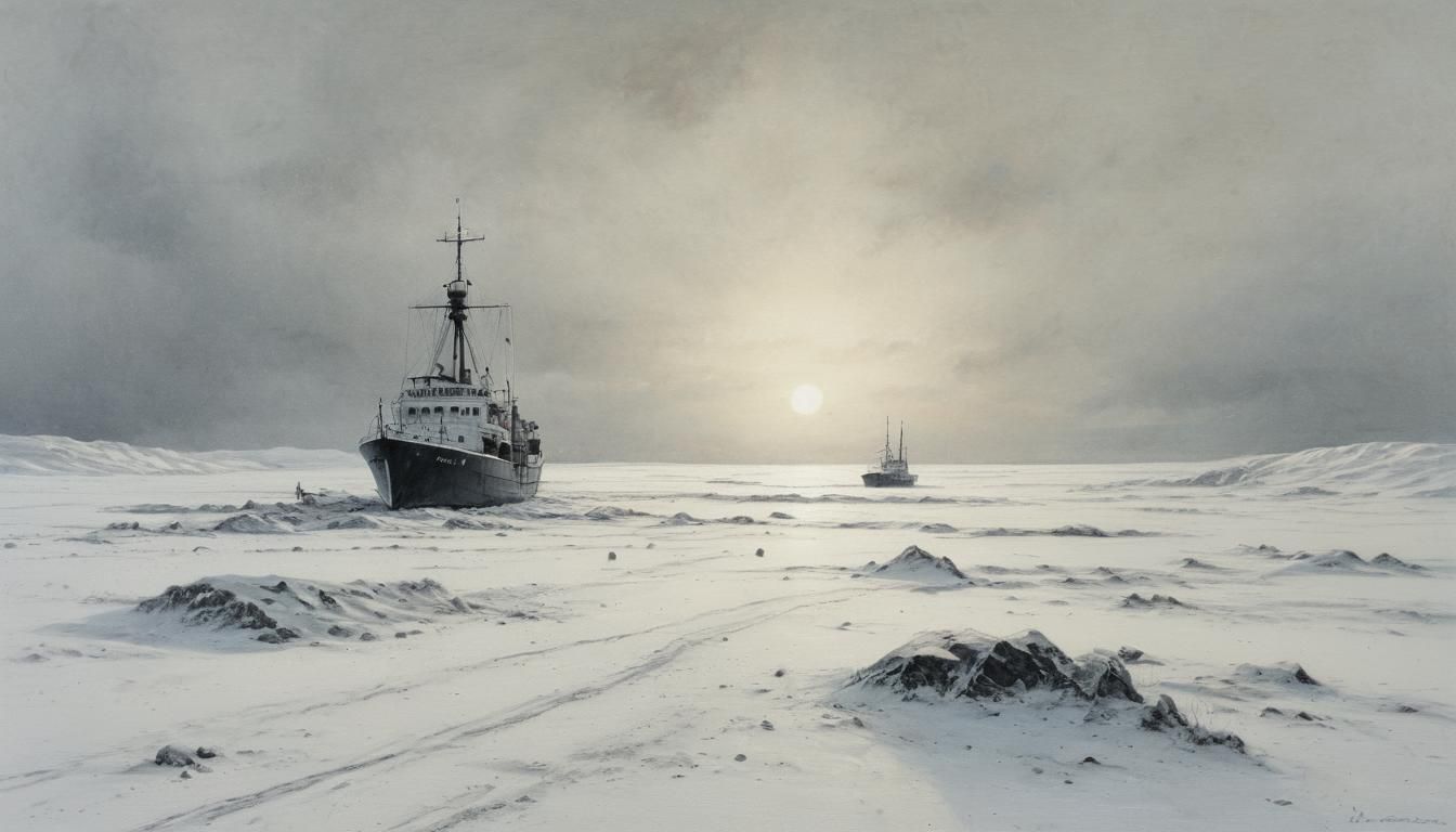 Polar Exploration in Colored Pencil Style