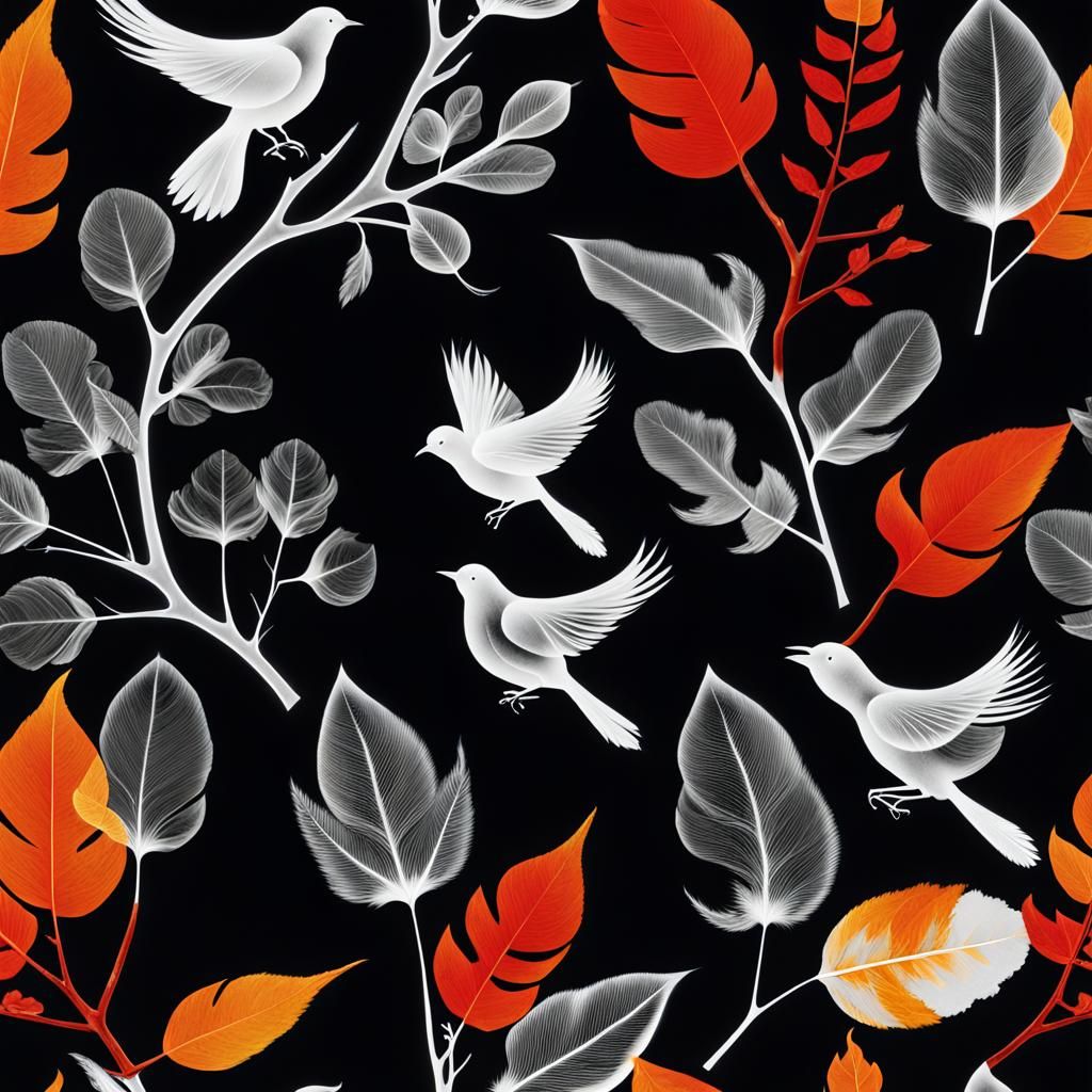 Fiery Bird Photogram Inspired by Man Ray