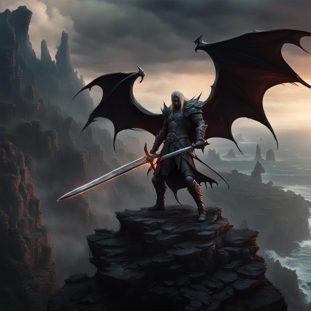 Elric Battles Demons with Stormbringer