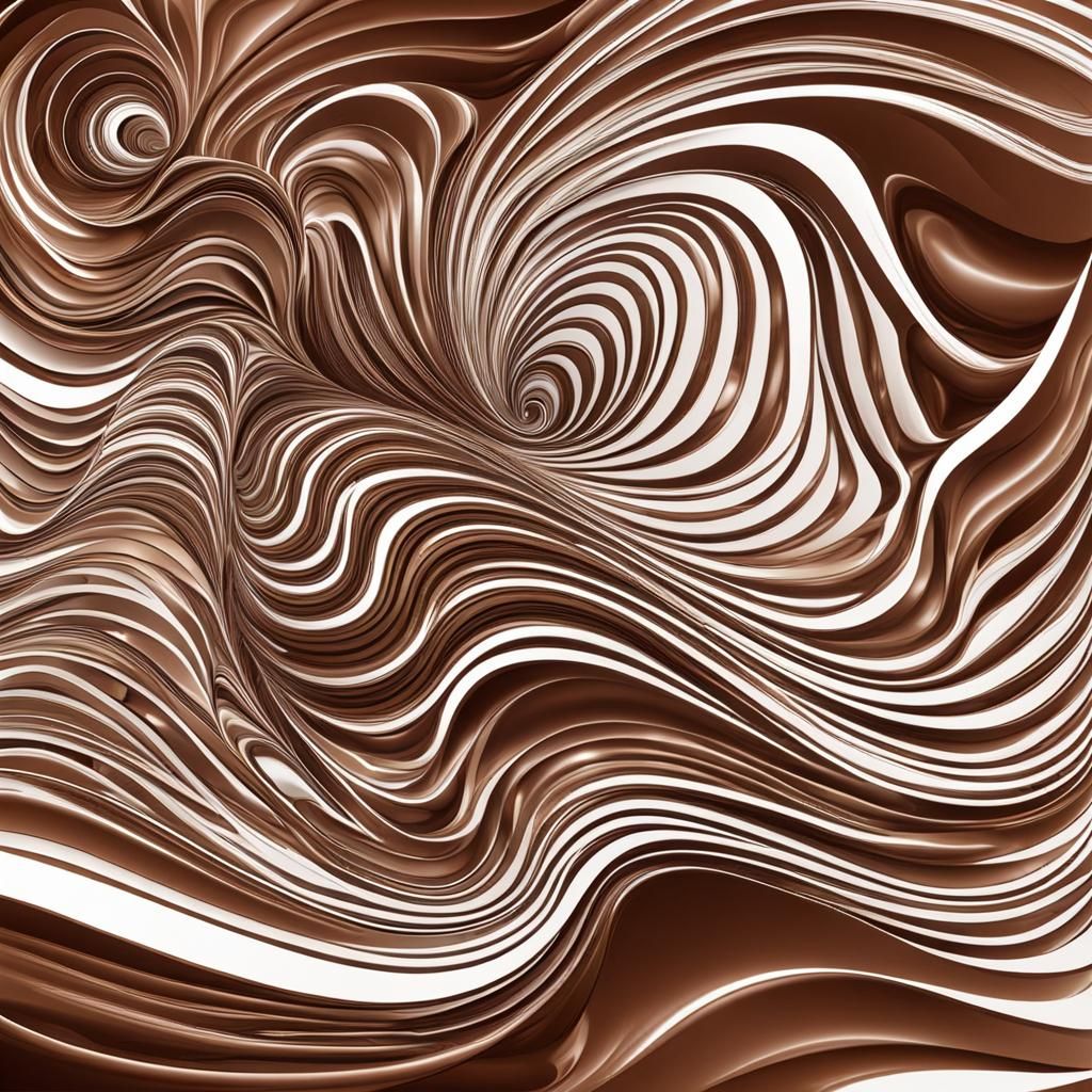 Abstract Chocolate Fractal with Zentangle Elements