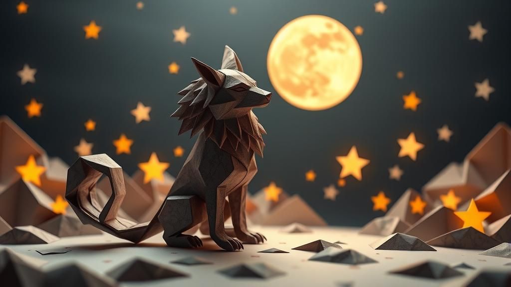 Hyperreal Comic: Gordon Shumway, Moon, and Origami Stars