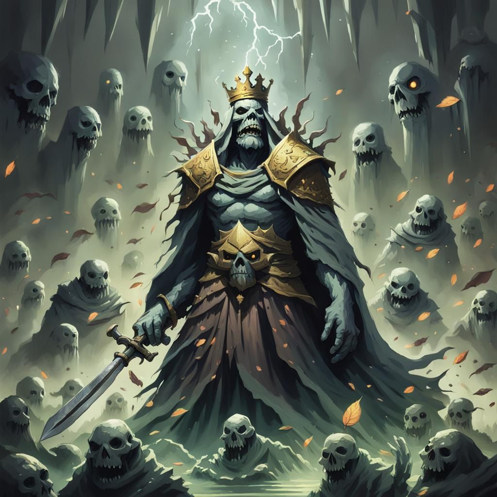 Crowned Weeping Golem Commands Ghost Army