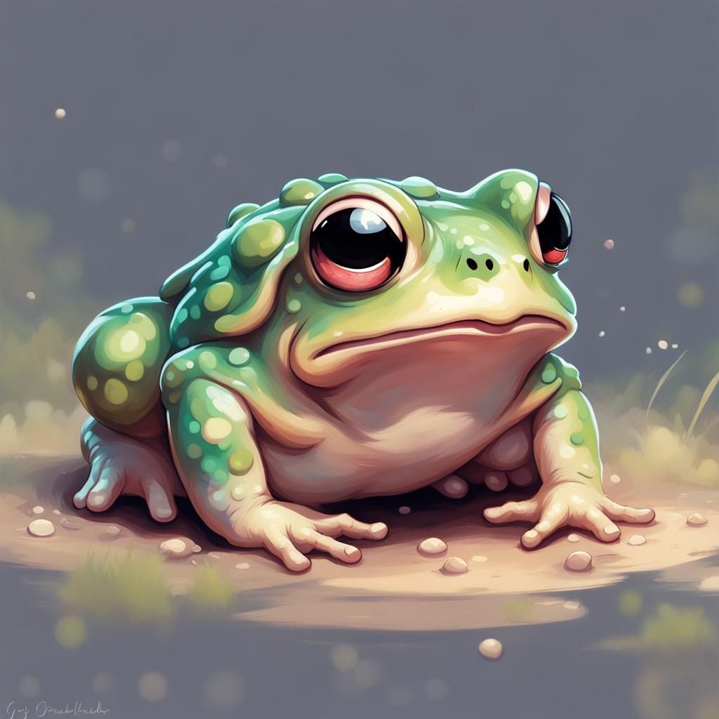 Chonky Pastel Toad: A Digital Art Portrait
