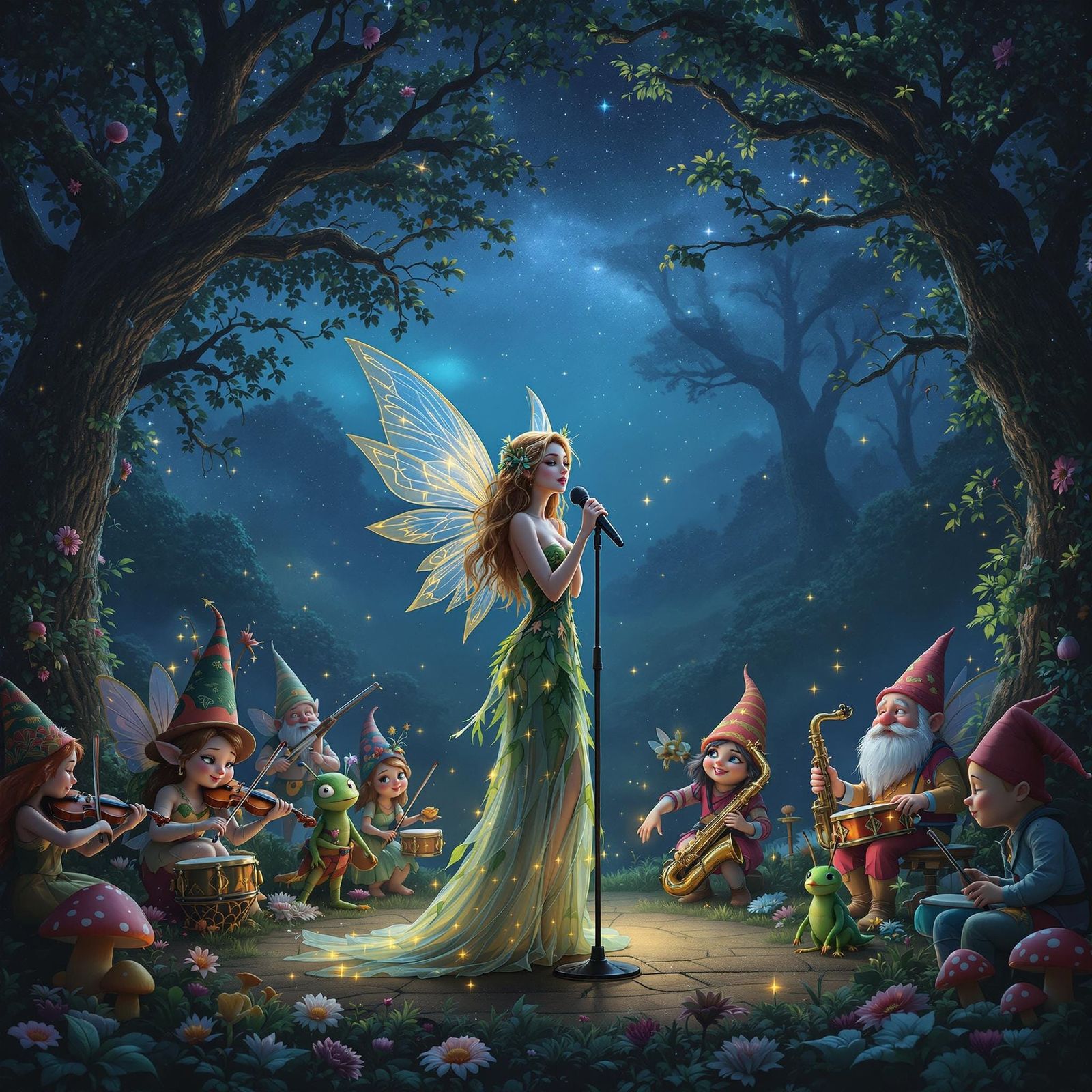 Mystical Forest Concert with Fairies and Gnomes