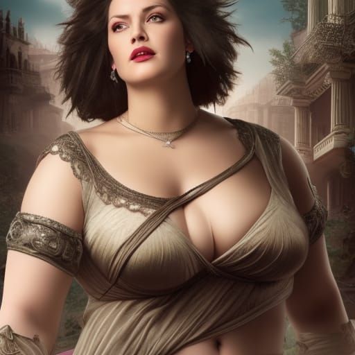 Epic Portrait of a Voluptuous Warrior Woman