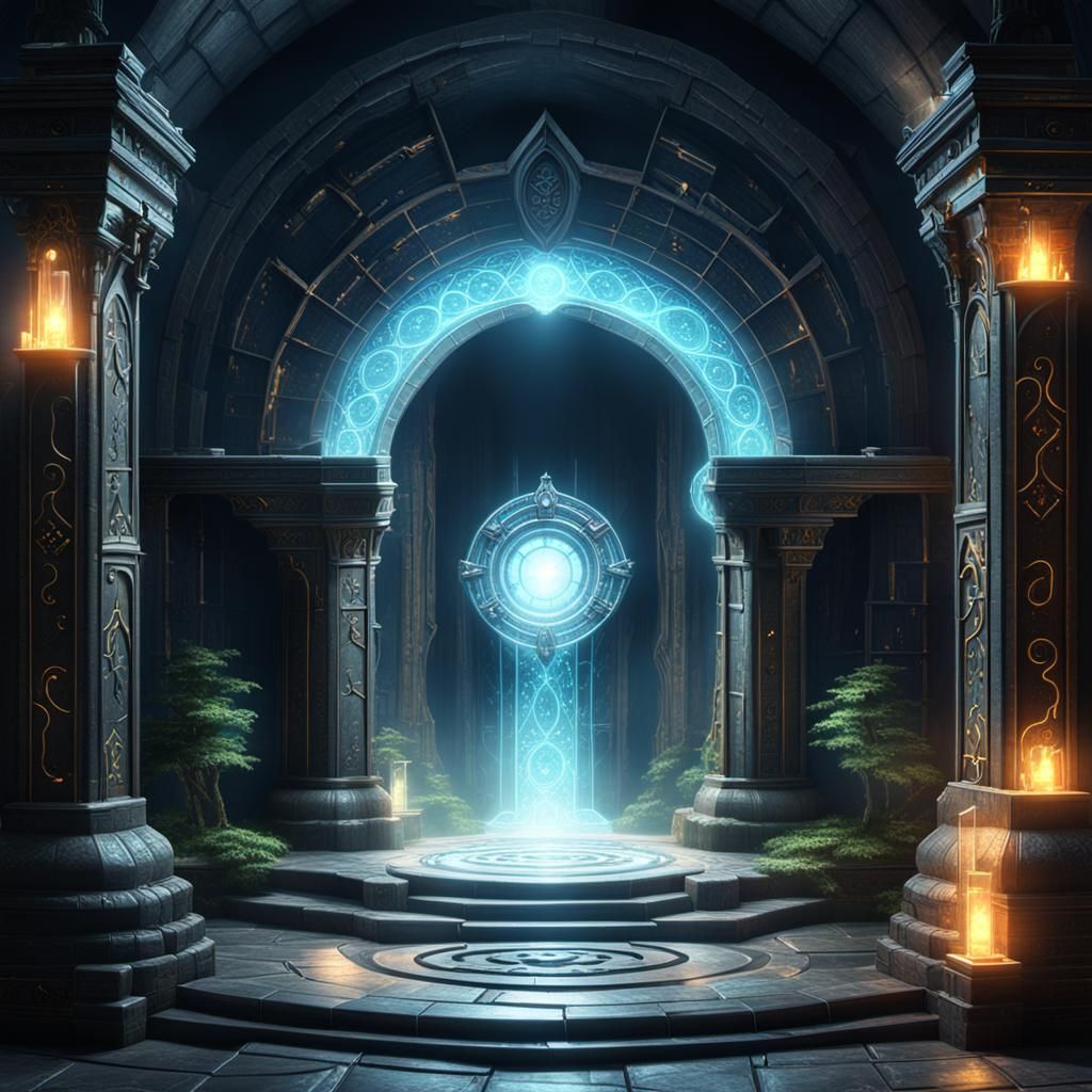 Glowing Portal in Wizard's Tower in 8K