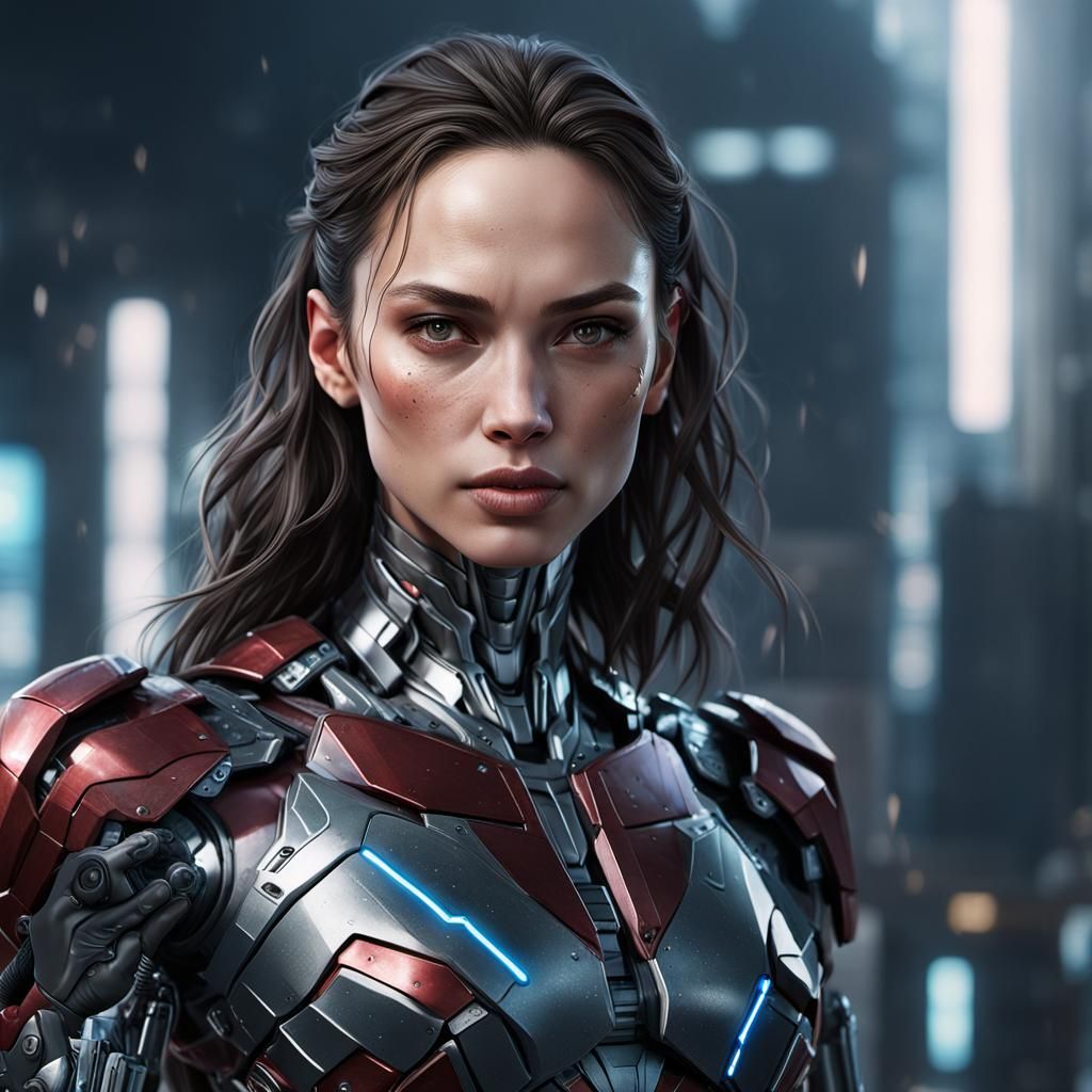 Realistic Gal Gadot Cyborg in Anime Style