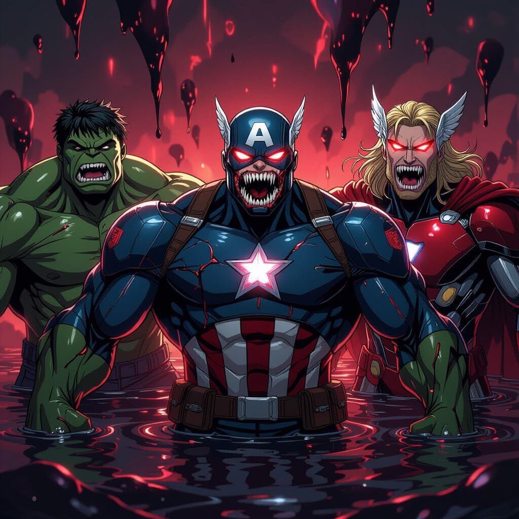 Marvel Heroes As Symbiote Possessed Warriors