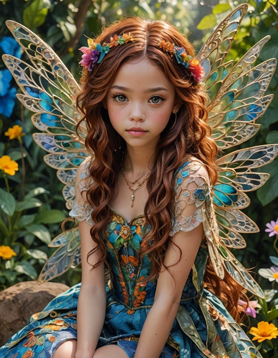 (Jenna Ortega ginger hair teen girl,13 years old as beautifu...