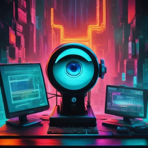 Glowing AI Soul in Cyberpunk Computer Housing