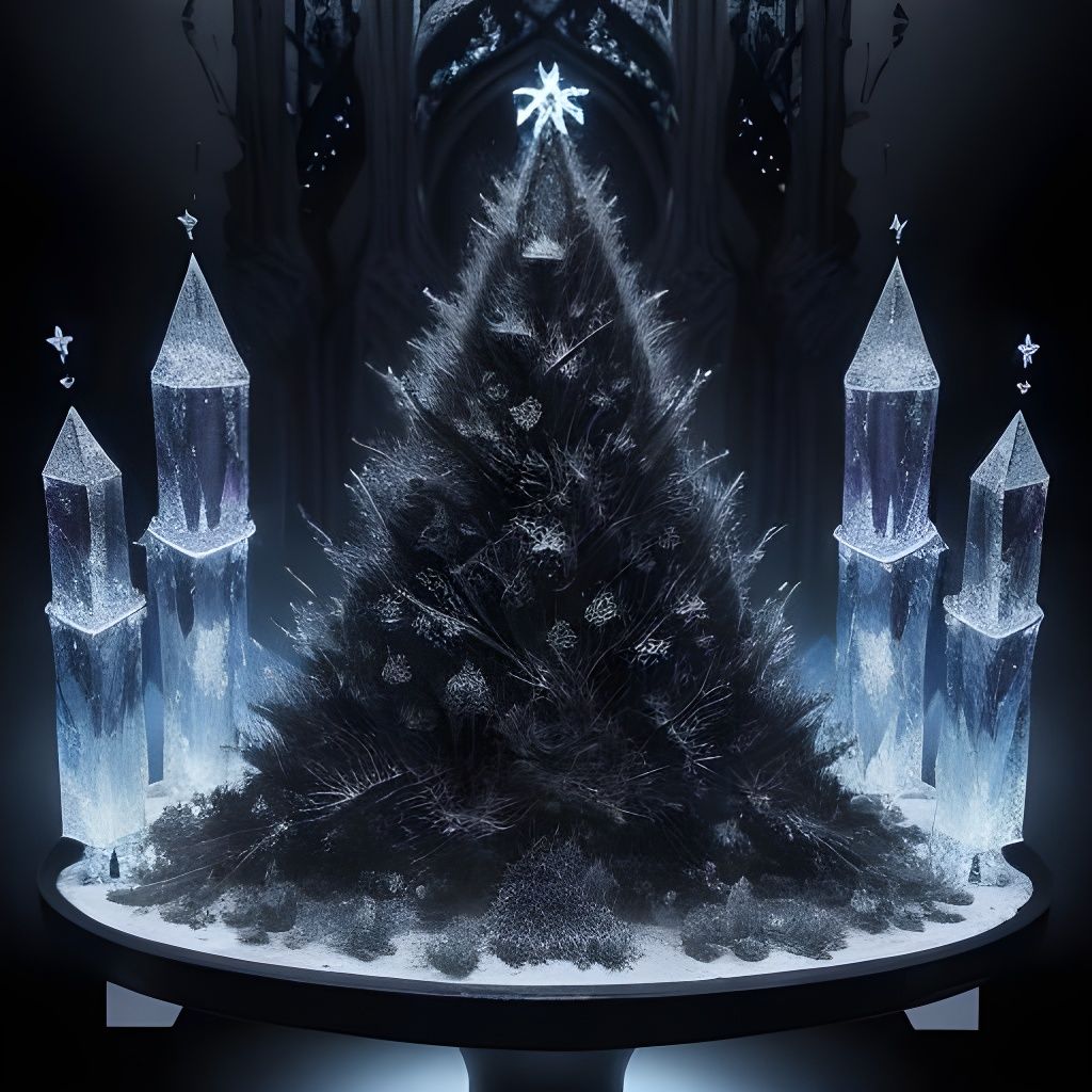 Gothic Christmas Tree with Bioluminescent Fleur de Lis