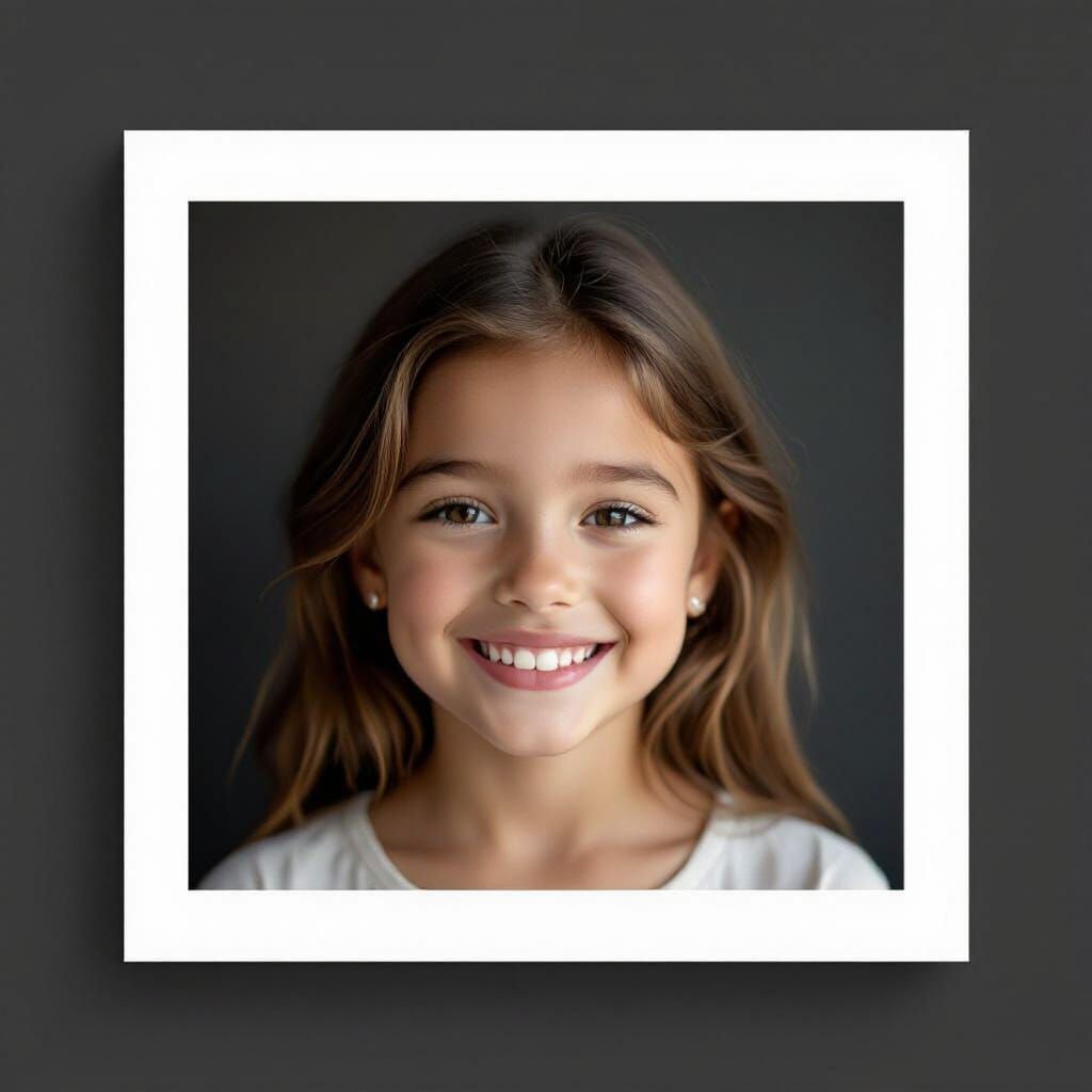 Smiling Girl Portrait with Minimalist Composition