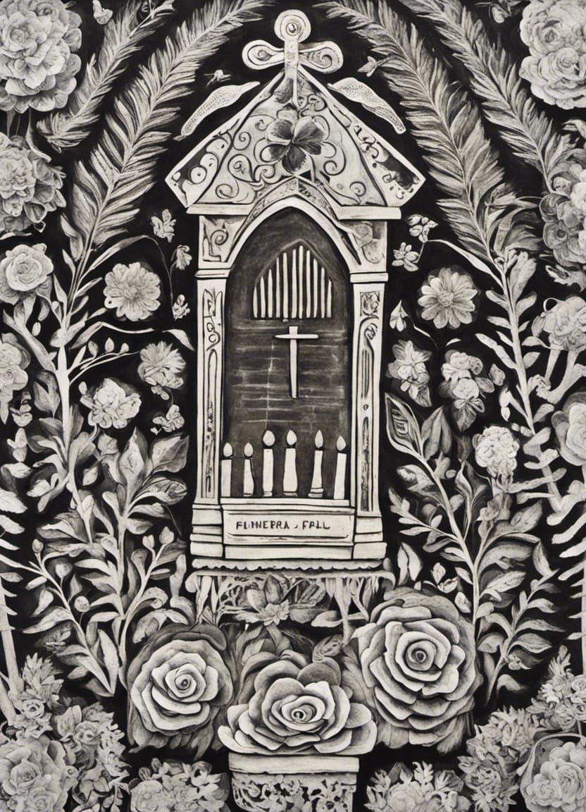 Funeral Folk Art Illustration