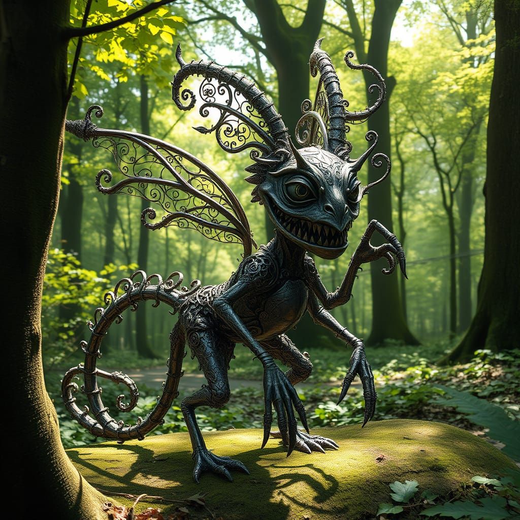 Whimsical Faerie in Baroque Metalwork Style