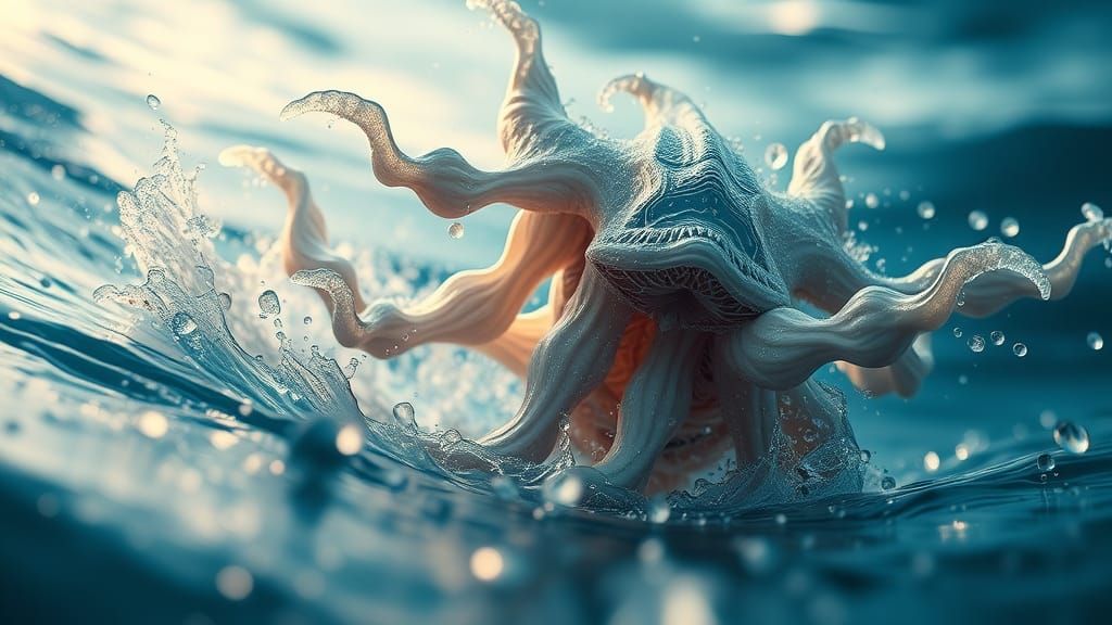 Hyperrealistic Macro Sci-Fi Seascape in Organic Style