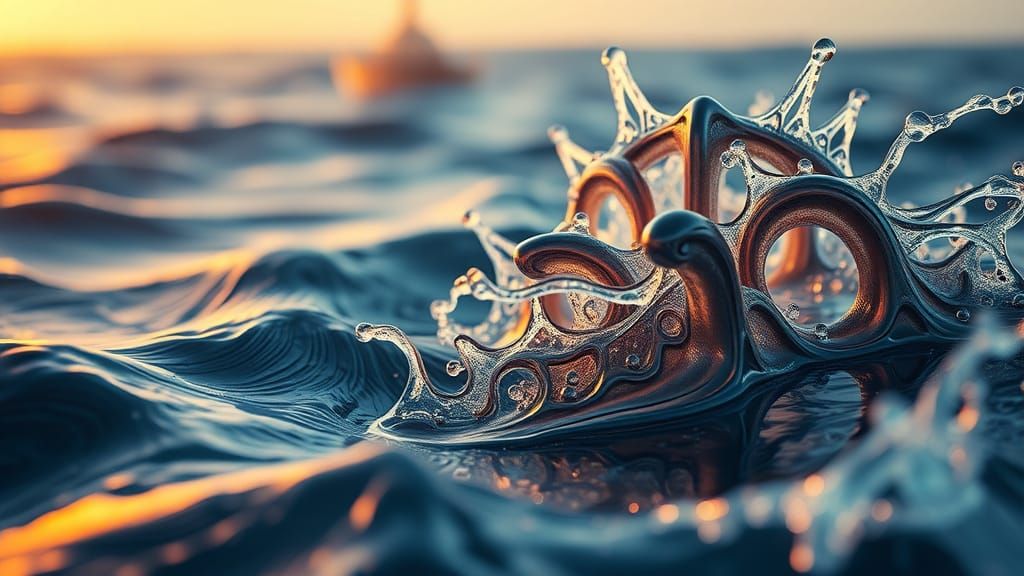 Hyperrealistic Macro Sea Scene in Sci-Fi Style