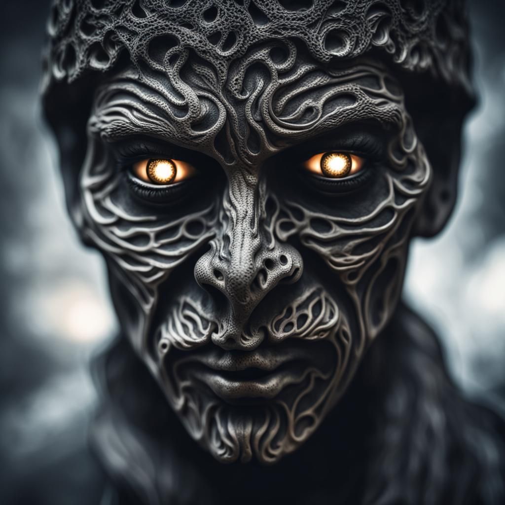 Hyperrealistic Ghostface Rendering in High Contrast