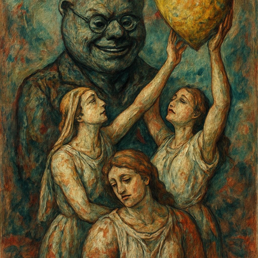 Surrealist Color Mage with Stone Heart, Egon Schiele Sketch