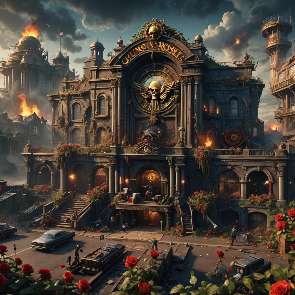 Guns N' Roses Song as Detailed Matte Painting