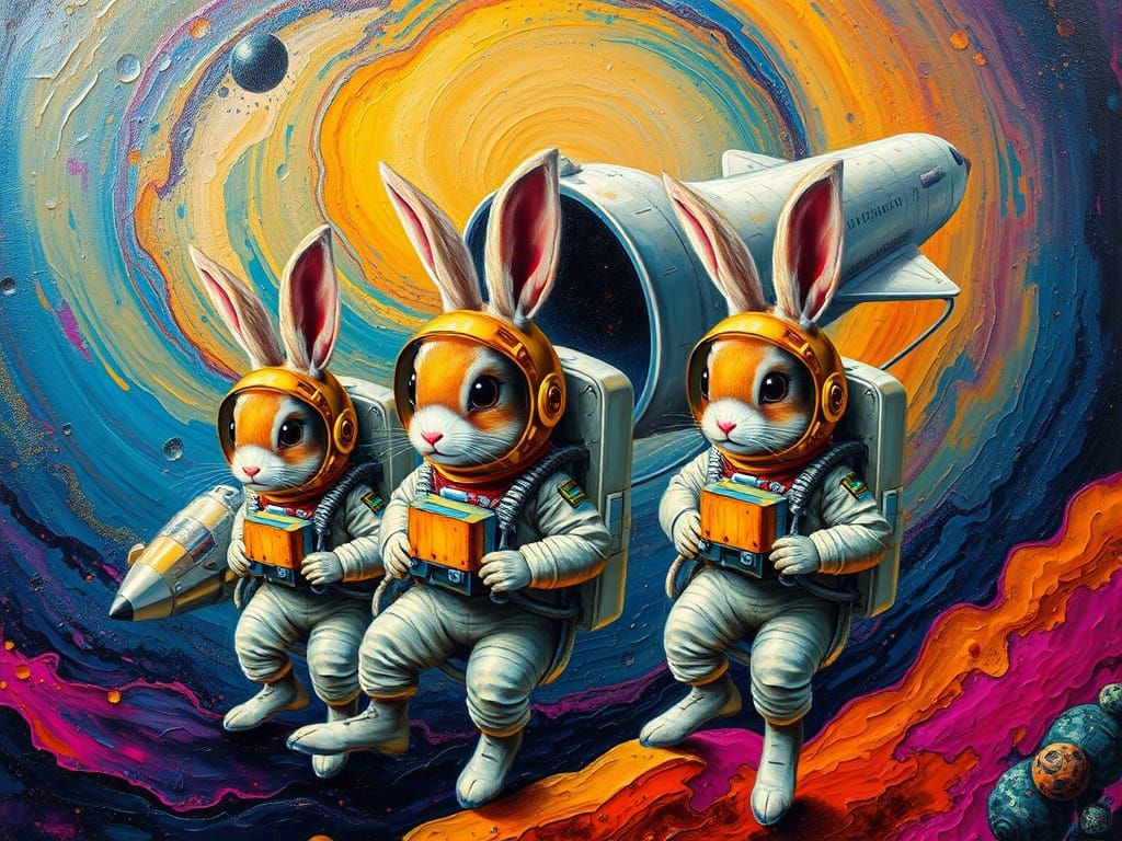 🥇bunnies in space
