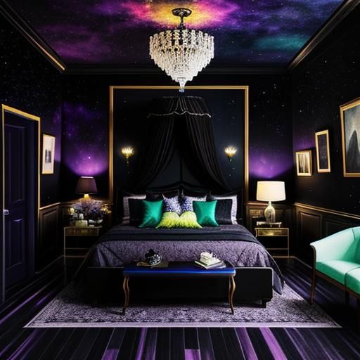 Moody Kid's Bedroom with Glow-in-the-Dark Stars