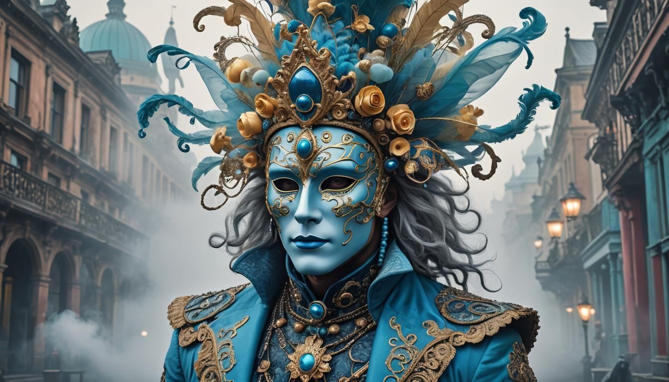 Mysterious Man in Mask: Hyperrealistic Digital Art