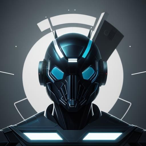 Futuristic Cargo Ship Emblem Logo in Metallic Blue