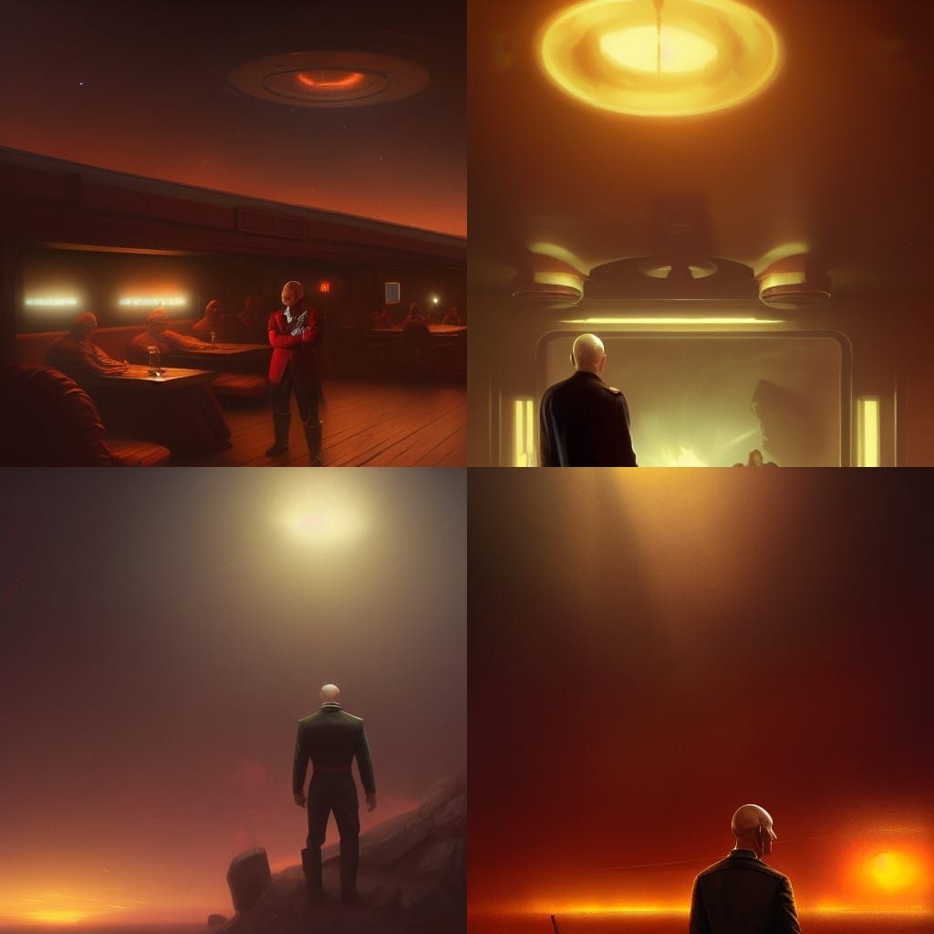 Captain Picard at Outback Steakhouse: Dark Fantasy Art