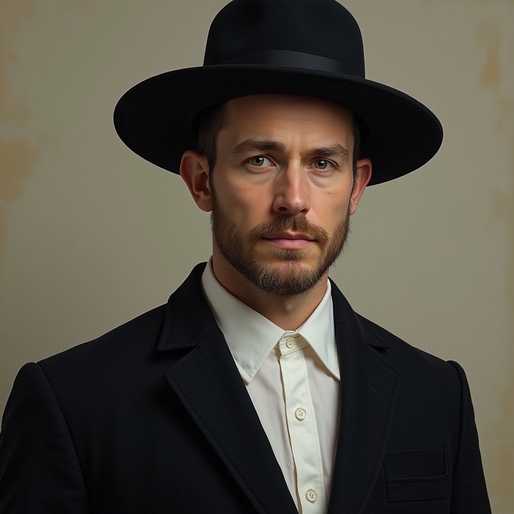 Orthodox Jewish Man in Traditional Dress: A Photorealistic P...