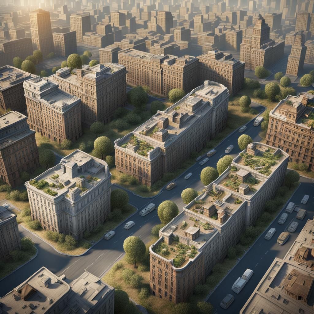 City Segregation: A Detailed Matte Painting