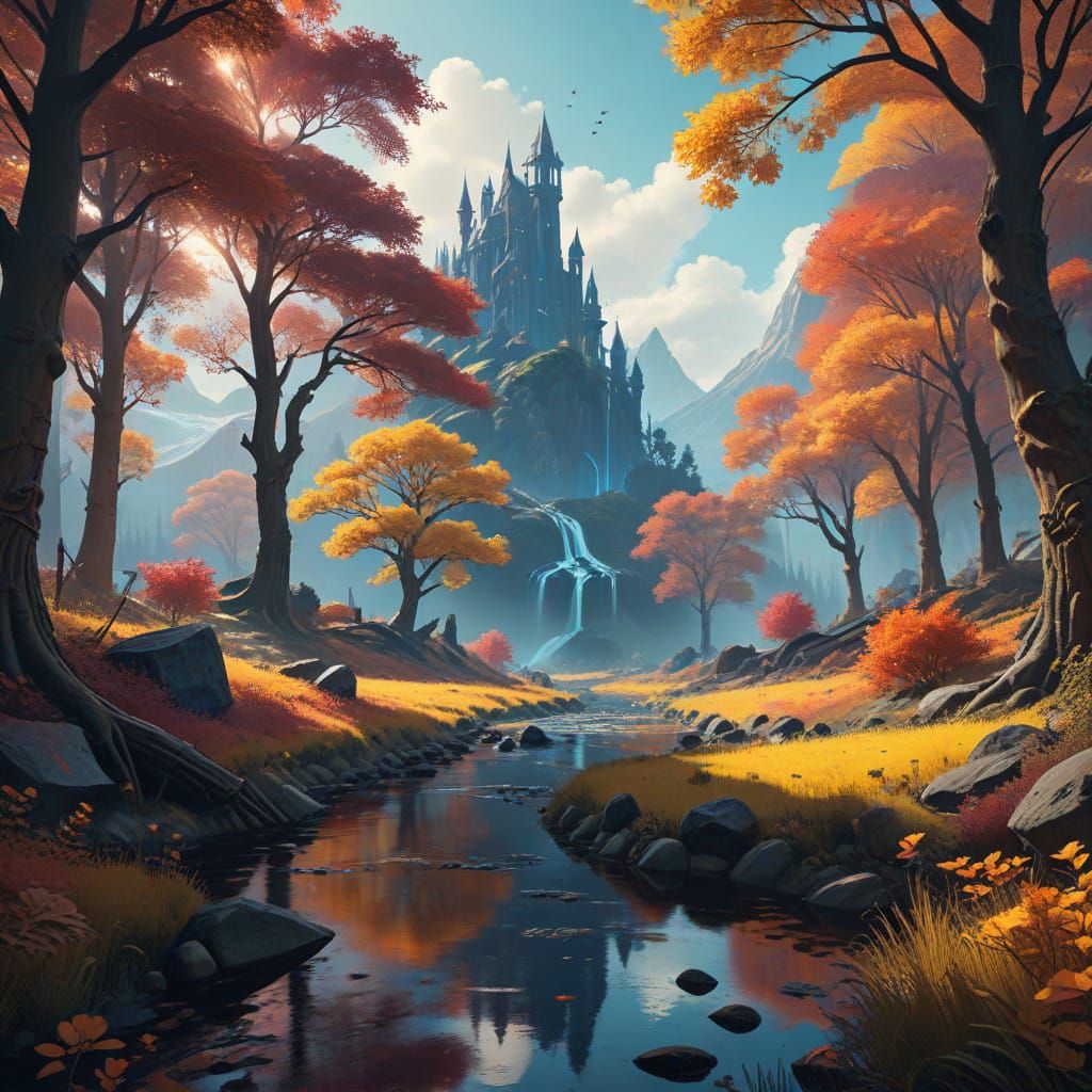 Fantastical Fall Metropolis Emerge in Golden Light