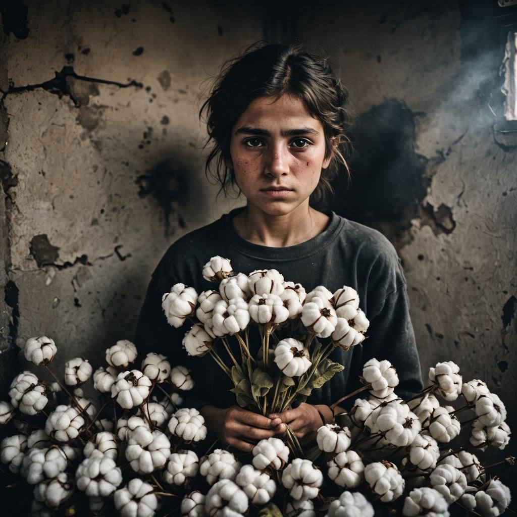 a bouquet of cotton
