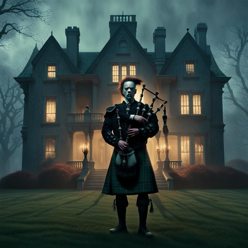 Ghostly Highlander Plays Bagpipes at Haunted Mansion
