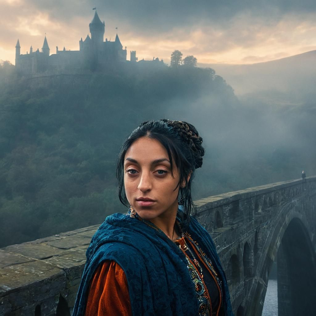Exiled Duchess Crossing Bridge in Scotland