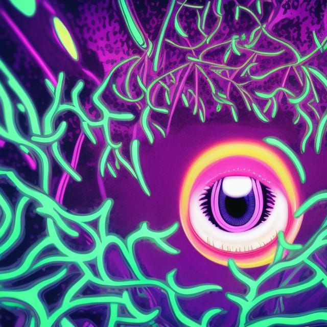 Psychedelic Eyes in Winter: 3D Anime Graphic Novel