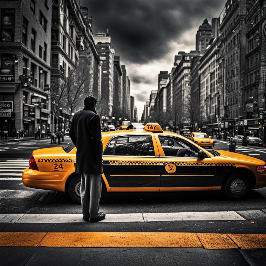 Person Waiting for Taxi: Hyperrealistic 64MP Photography