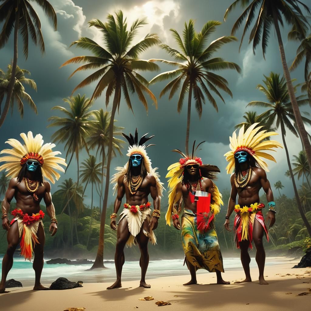 Aliens Meet Natives on Tropical Island in Storm