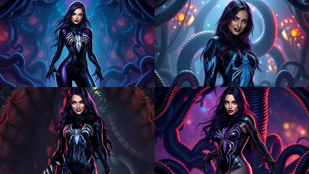 Glowing Dark Purple She-Venom Takes Over