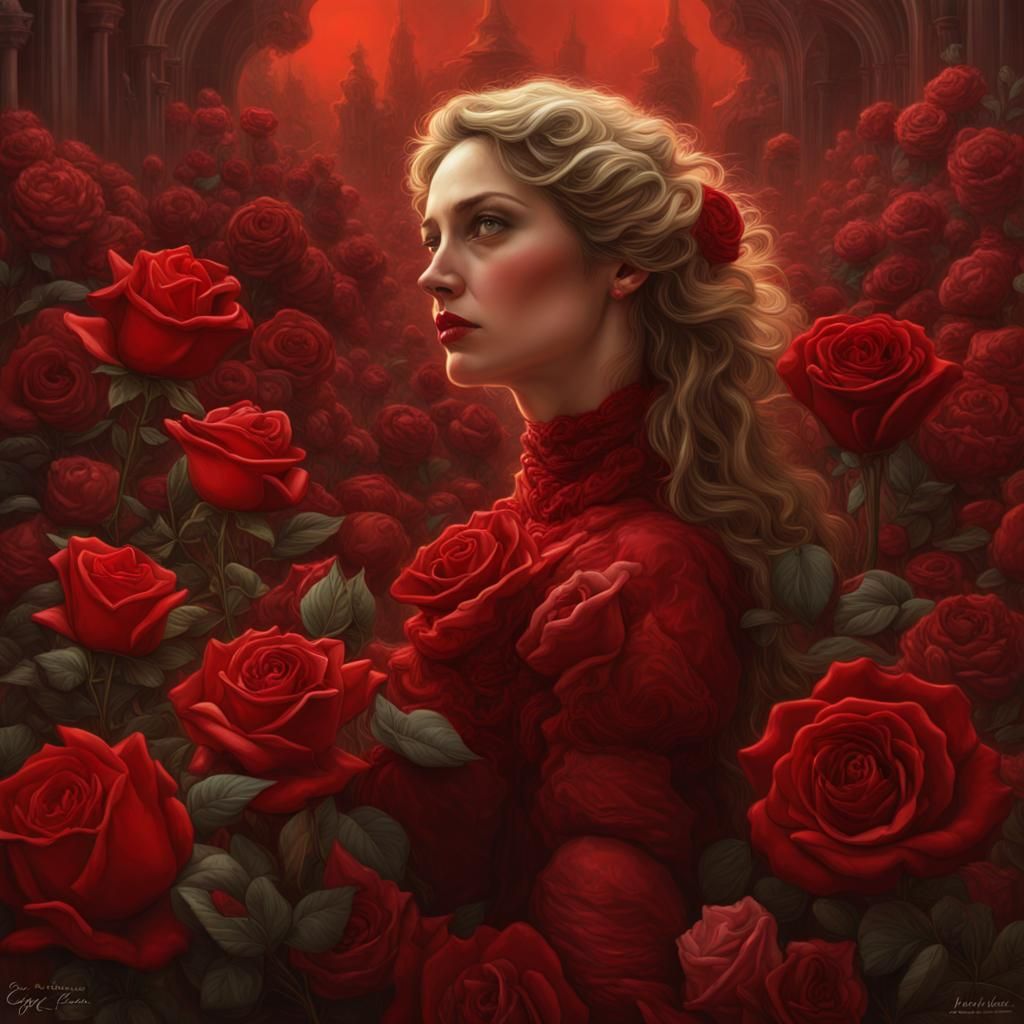 Valentine Horror: Women in Red, Digital Matte Painting
