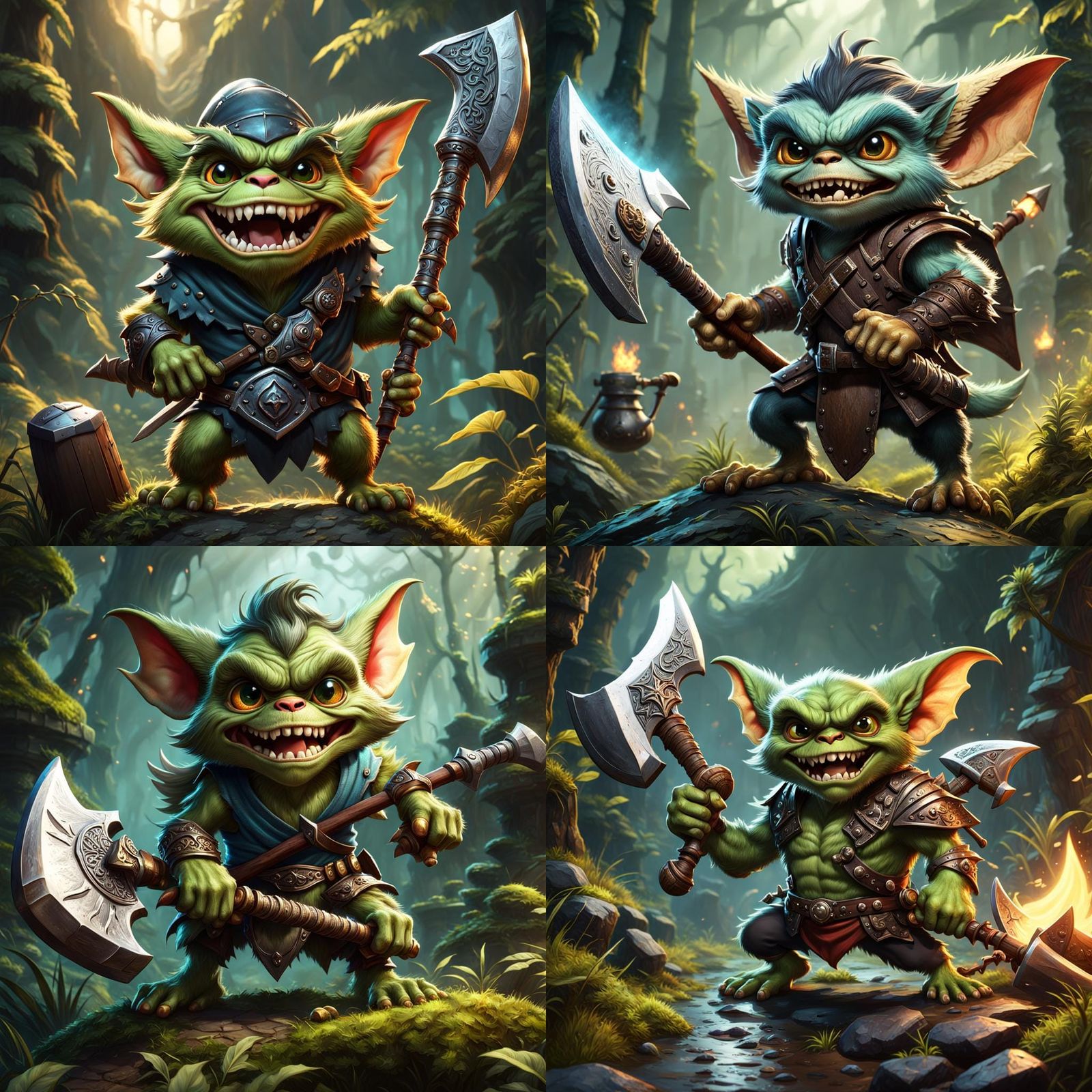 Mischievous Gremlin with Axe: Fantasy Concept Art