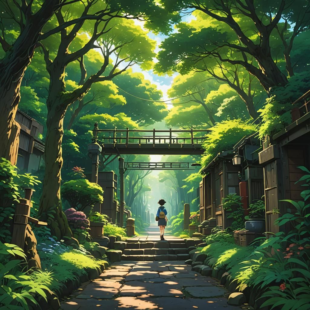 Anime Character Key Visual in Ghibli Style