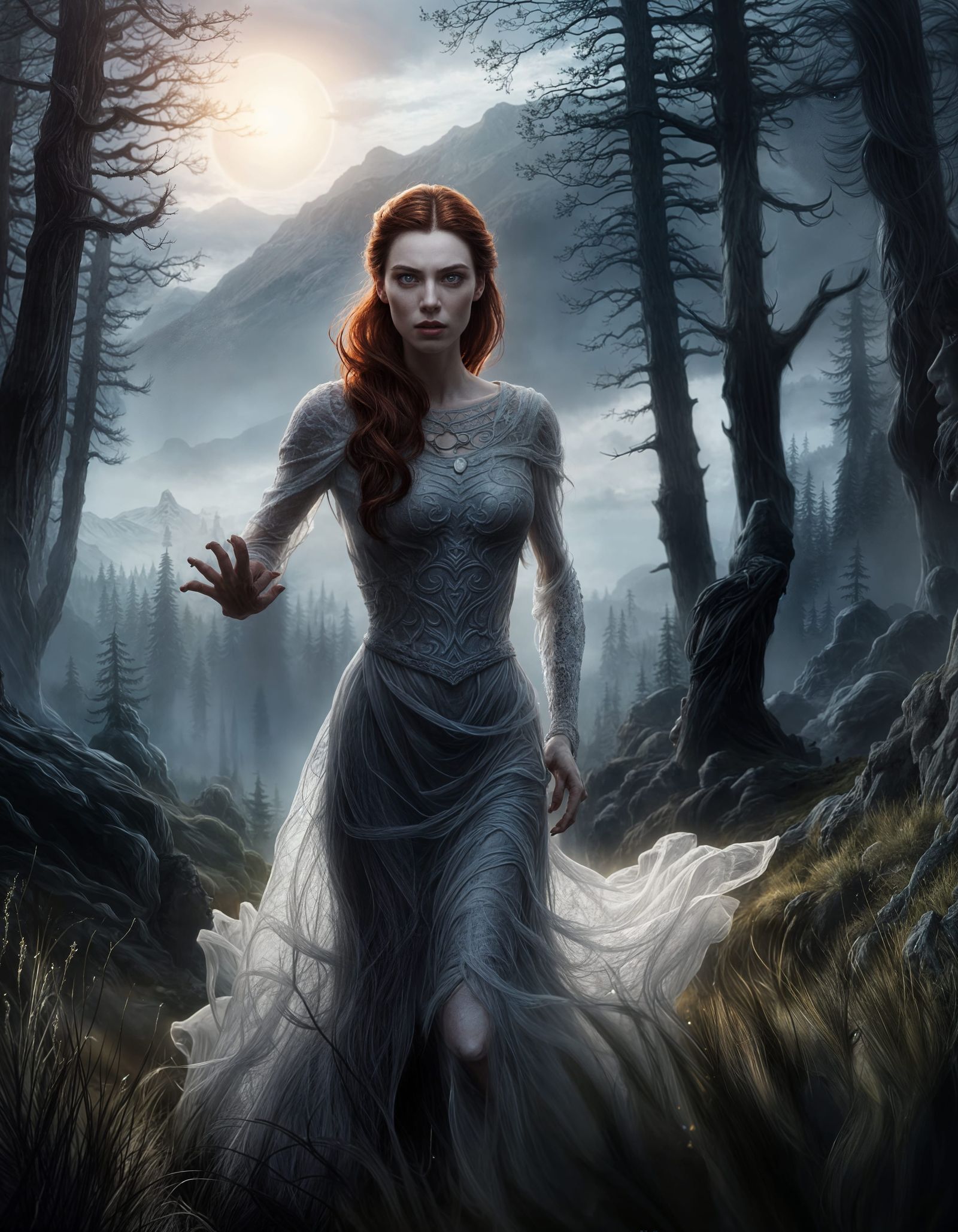 Vampire Rising at Twilight: Hyperrealistic Digital Art