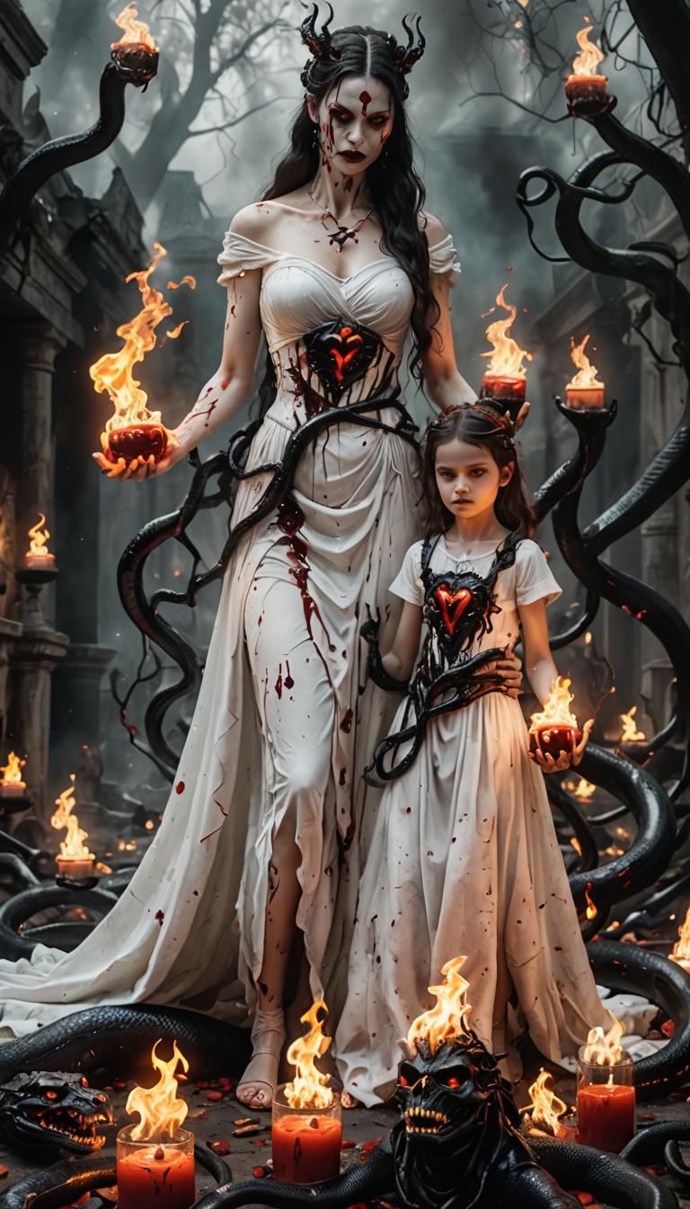 Glass Goddesses Laughing Over a Flaming Altar