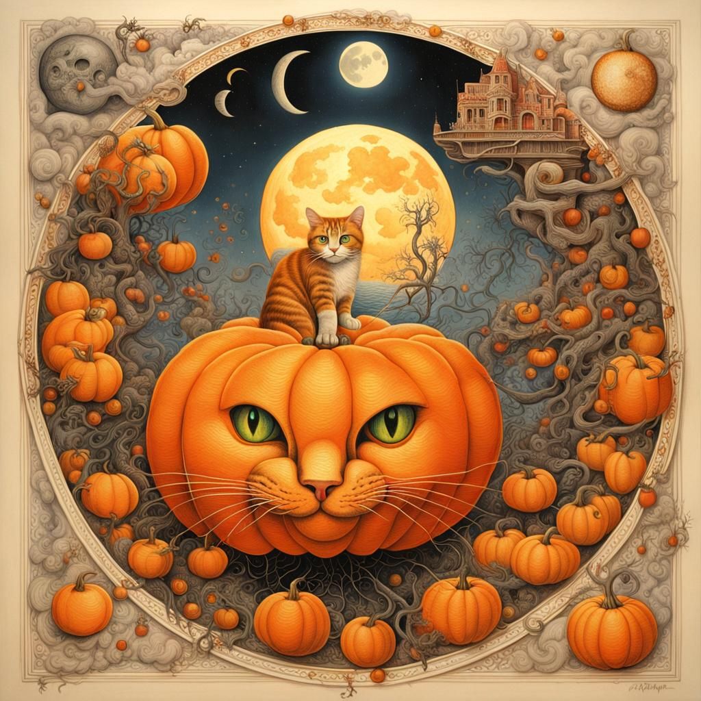 Pumpkin cat