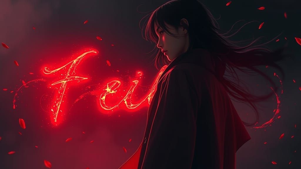 Girl Whispers Fiery Words in Dramatic Lighting