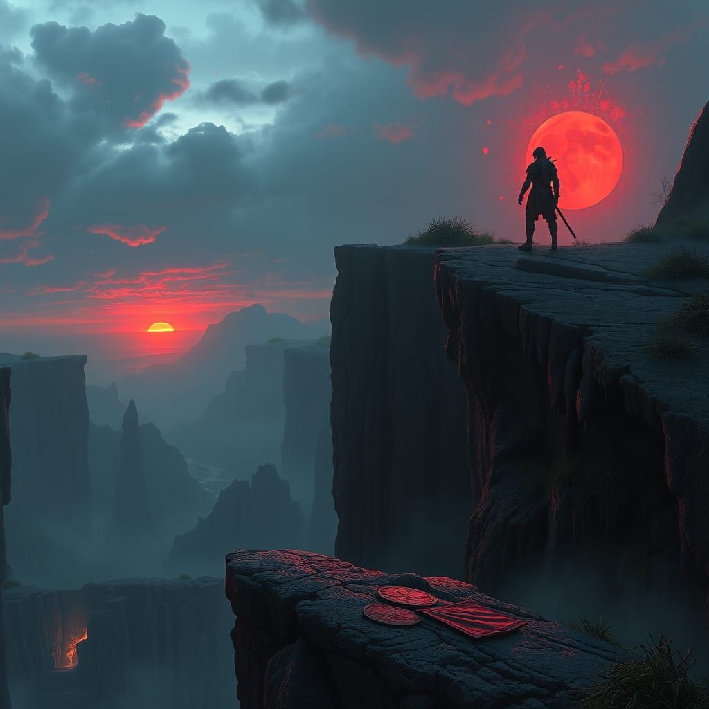 Warrior at Dawn's Edge: Fantasy Concept Art