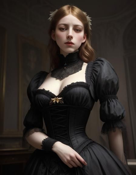 Victorian Beauty Portrait with Dramatic Lighting